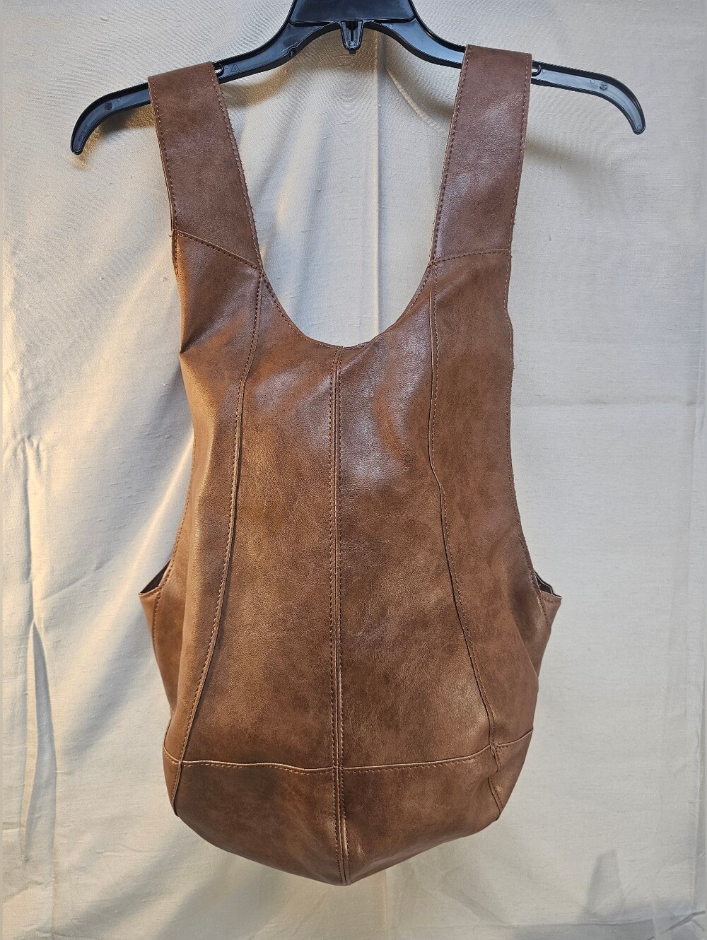 Women's Casual Large Capacity Brown Faux Leather Backpack
